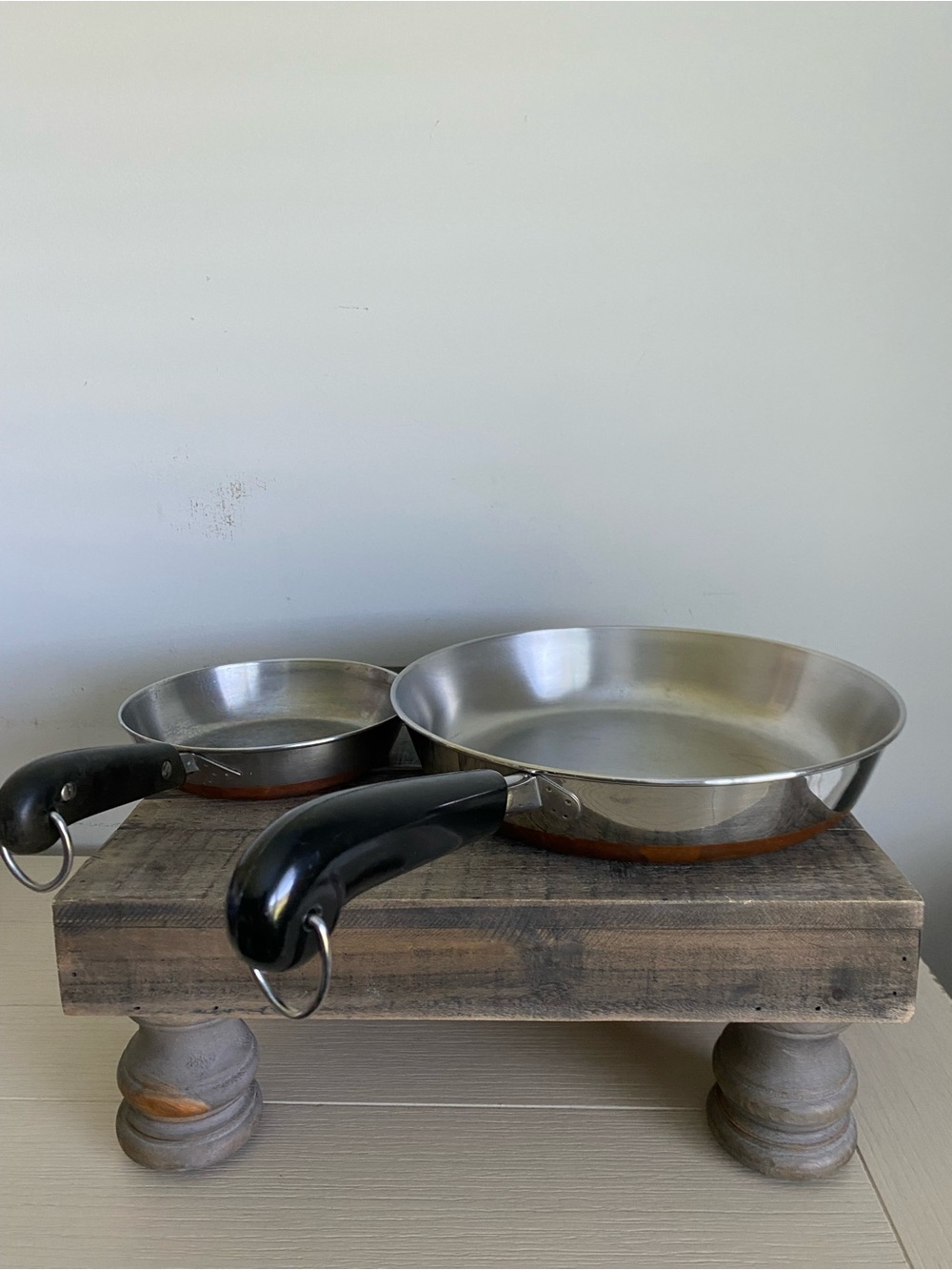 Revere Ware 1801 Frying Pan 10 inch Copper Bottom Skillet #83 & 6” Skillet